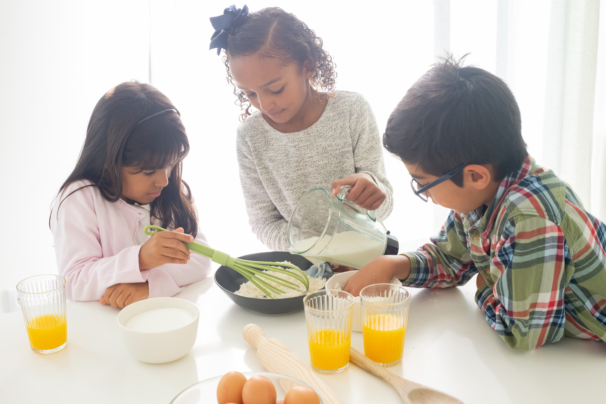 Children Cooking Food